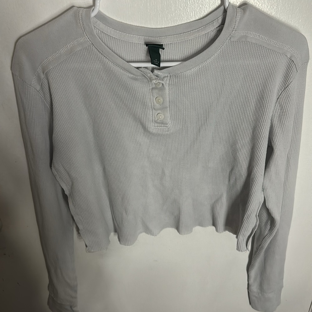 Gray Long Sleeve Crop Top (from target)